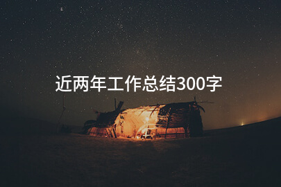 近两年工作总结300字