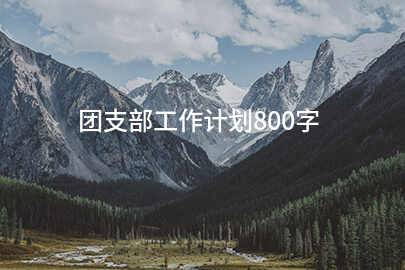 团支部工作计划800字