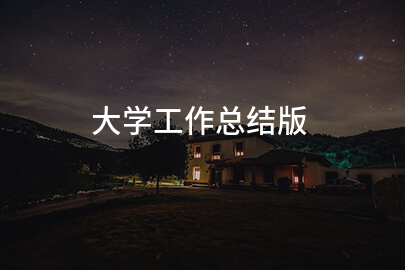 大学工作总结版