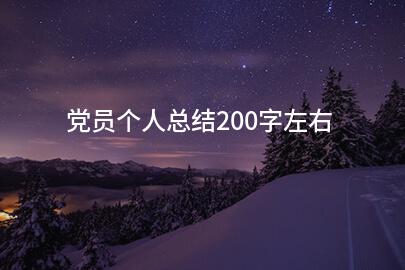 党员个人总结200字左右