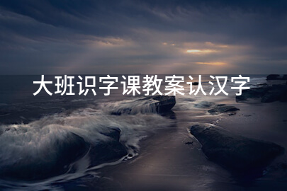 大班识字课教案认汉字
