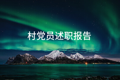 村党员述职报告