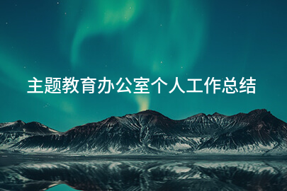 主题教育办公室个人工作总结