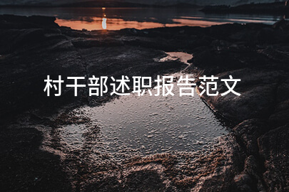 村干部述职报告范文