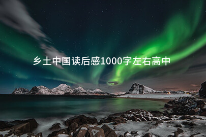 乡土中国读后感1000字左右高中