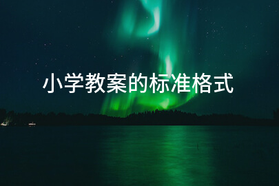 小学教案的标准格式