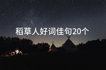 稻草人精彩词句20条