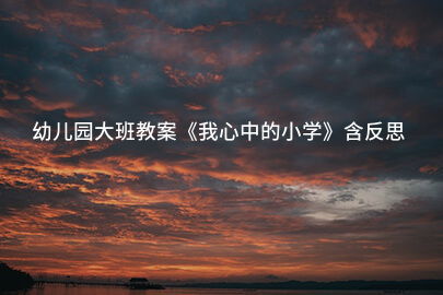 幼儿园大班教案《我心中的小学》含反思