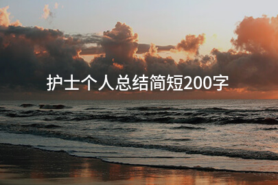 护士个人总结简短200字