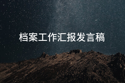 档案工作汇报发言稿
