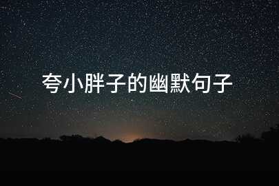 夸小胖子的幽默句子