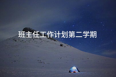 班主任工作计划第二学期