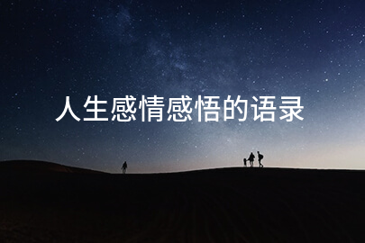 人生感情感悟的语录
