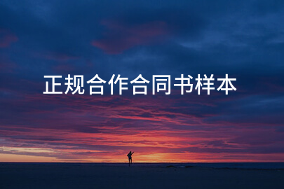 正规合作合同书样本