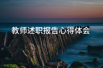 教师述职报告心得体会