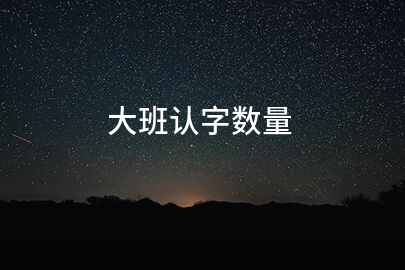 大班认字数量