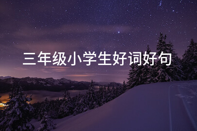 三年级小学生好词好句