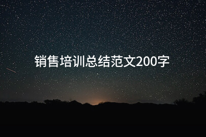 销售培训总结范文200字