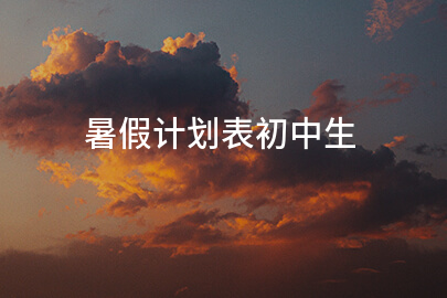暑假计划表初中生