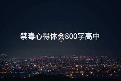 禁毒心得体会800字高中