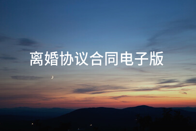 离婚协议合同电子版