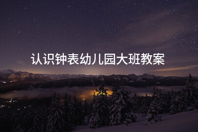 认识钟表幼儿园大班教案
