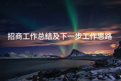 招商工作总结及下一步工作思路