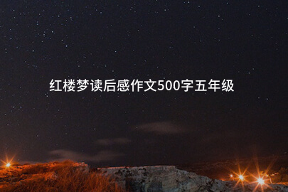 红楼梦读后感作文500字五年级
