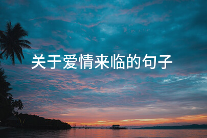 关于爱情来临的句子