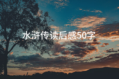 水浒传读后感50字