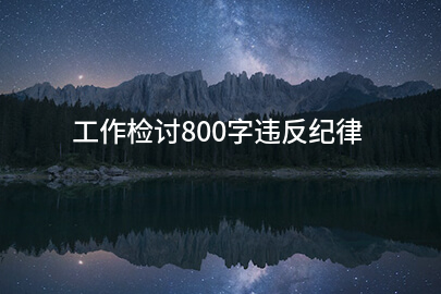 工作检讨800字违反纪律