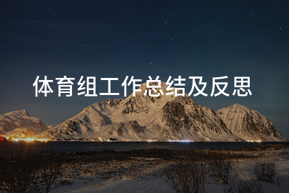 体育组工作总结及反思