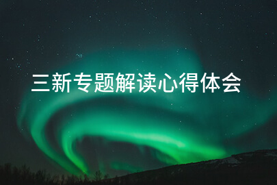 三新专题解读心得体会