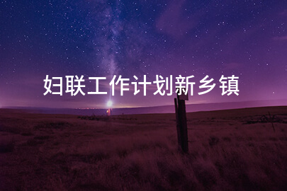 妇联工作计划新乡镇
