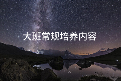 大班常规培养内容
