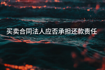 买卖合同法人应否承担还款责任