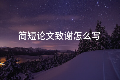 简短论文致谢怎么写
