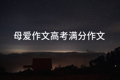 母爱作文高考满分作文