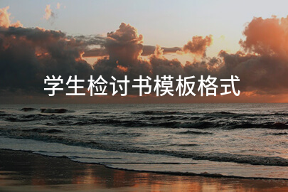 学生检讨书模板格式