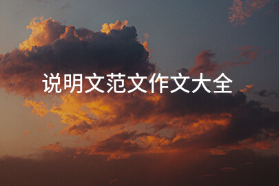 说明文范文作文大全