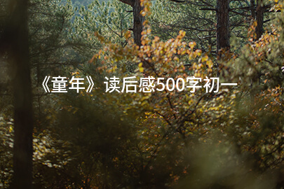 《童年》读后感500字初一