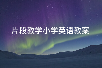 片段教学小学英语教案