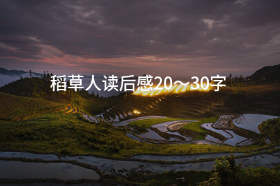 稻草人读后感20～30字