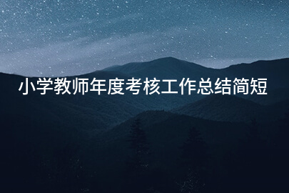 小学教师年度考核工作总结简短
