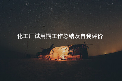 化工厂试用期工作总结及自我评价