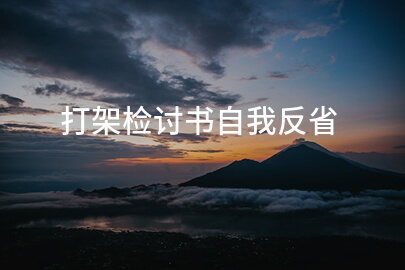 打架检讨书自我反省