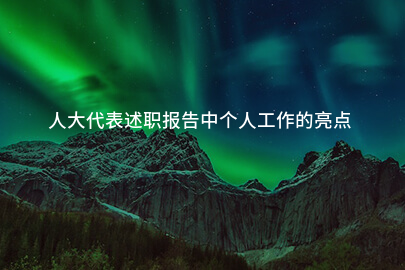 人大代表述职报告中个人工作的亮点