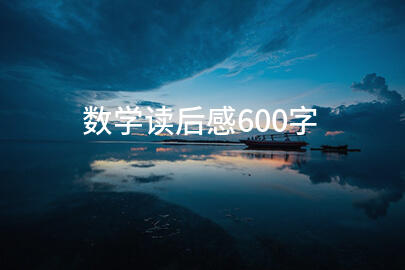 数学读后感600字