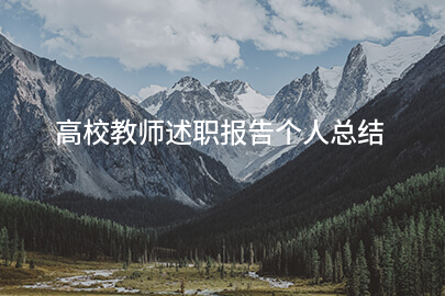 高校教师述职报告个人总结