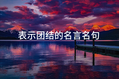 表示团结的名言名句
